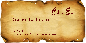 Csepella Ervin névjegykártya