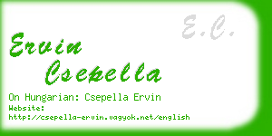 ervin csepella business card